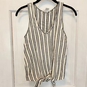 Striped Black and White Tank Top S